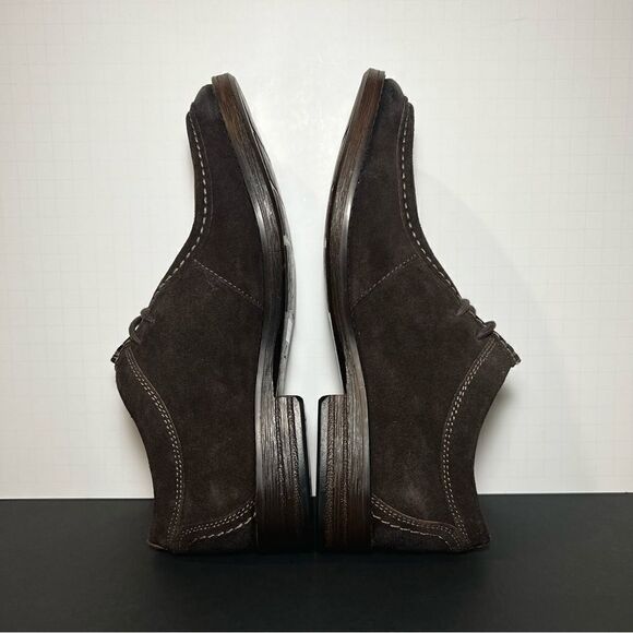 Mens CLARKS Delsin Rise Brown Leather Oxford Shoes / Size 8 Medium - Picture 7 of 10